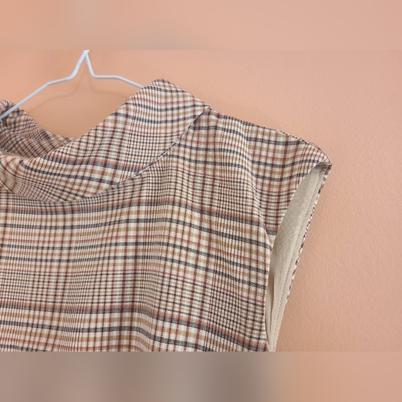 NWOT Ann Taylor Factory Cream Plaid Dress 🌷🌴 - Picture 4 of 13